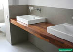 Encimera ba�o madera de Iroko Barnizado